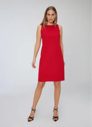 15964 Red Sleeveless Shift Dress