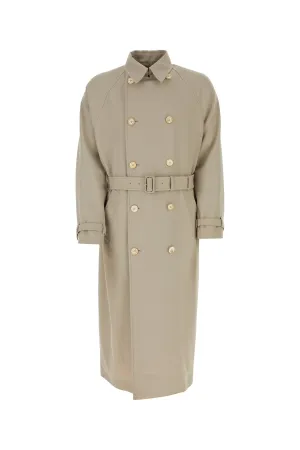 Beige gabardine trench coat