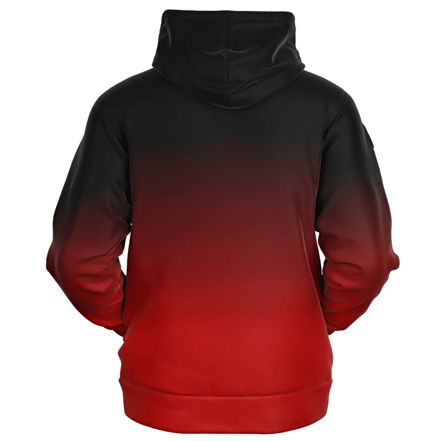 Black and Red Ombre Zip Up Hoodie, Tie Dye Gradient Front Zipper Pocket Men Women Unisex Aesthetic Cotton Fleece Hooded Sweatshirt