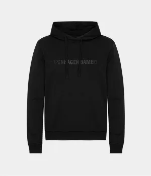 Black bamboo hoodie with logo