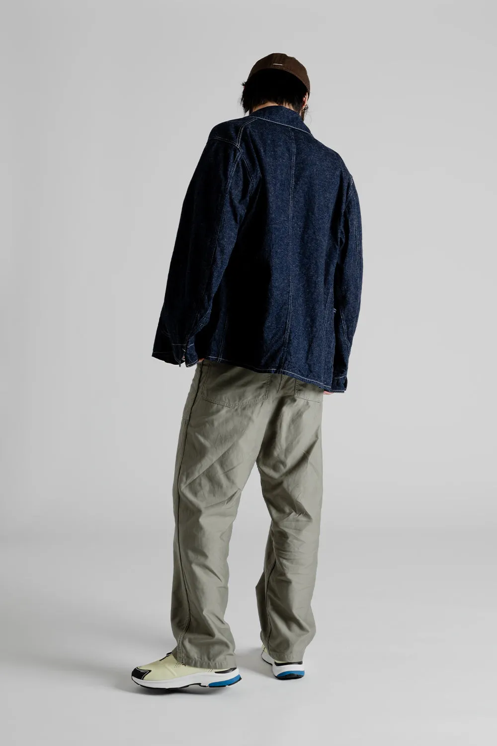 Cotton Linen  Denim Coverall Jacket - Indigo