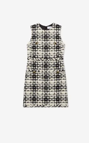 Eyelash Plaid Tweed Dress