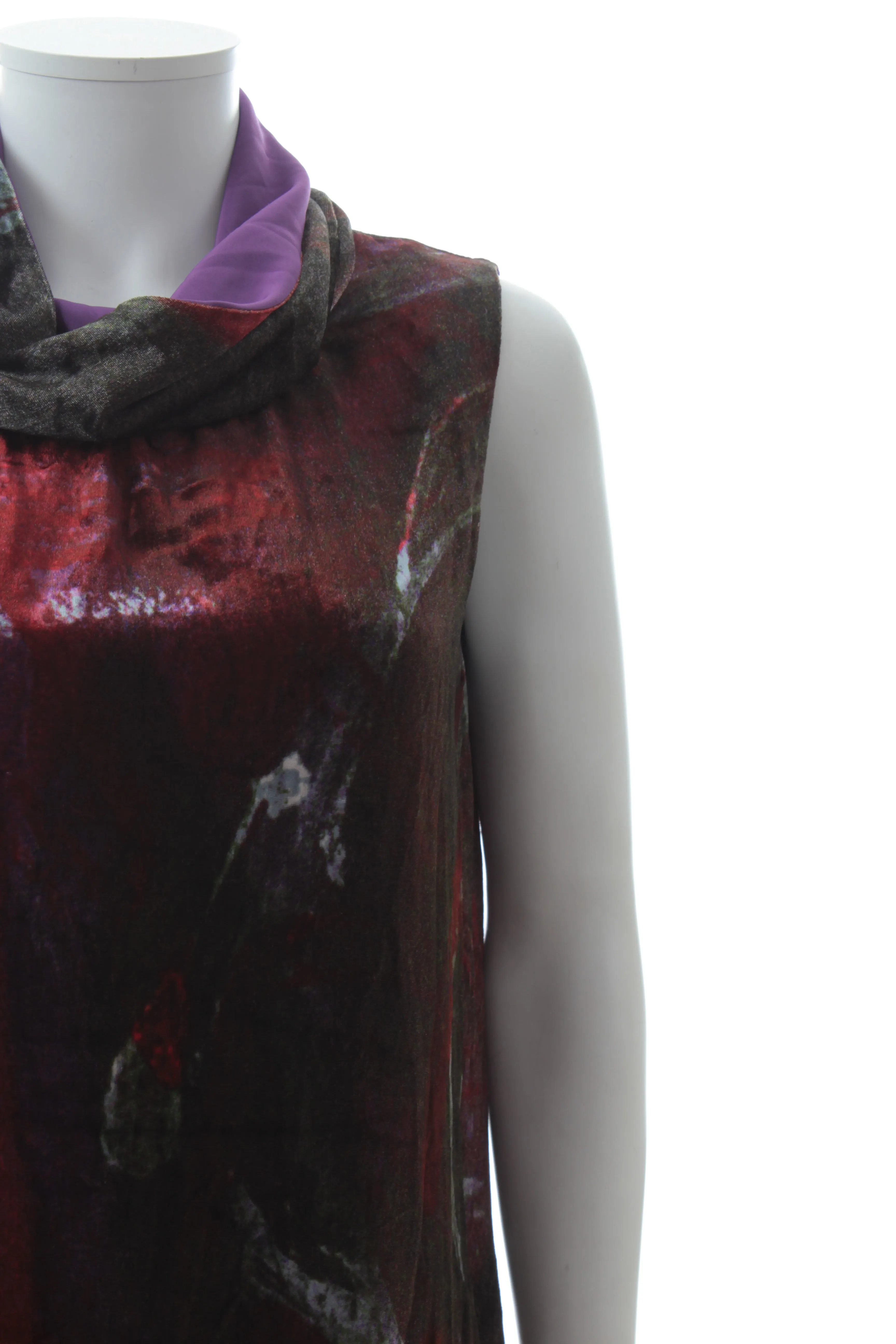 Fendi Draped Neck Velvet Shift Dress