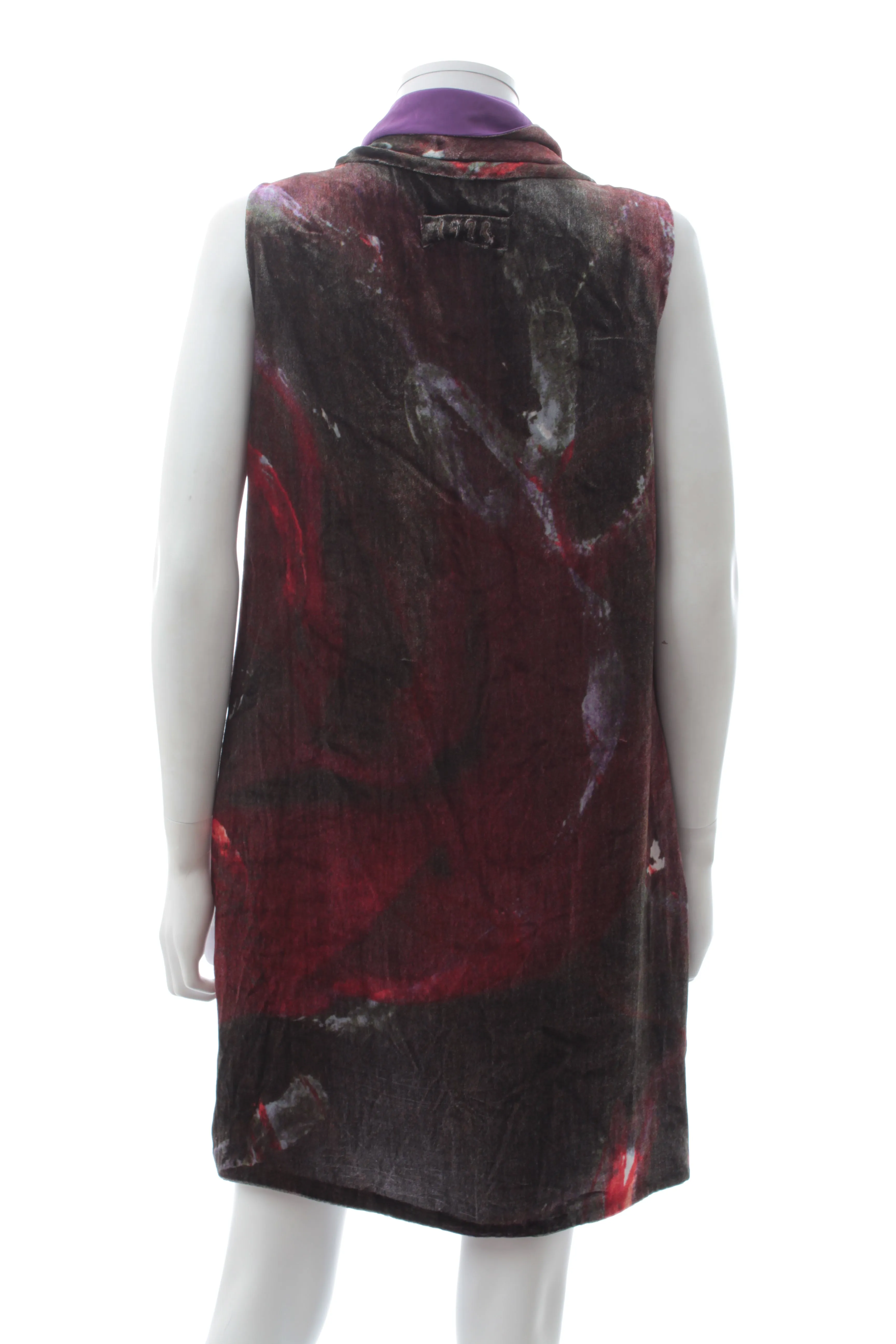 Fendi Draped Neck Velvet Shift Dress