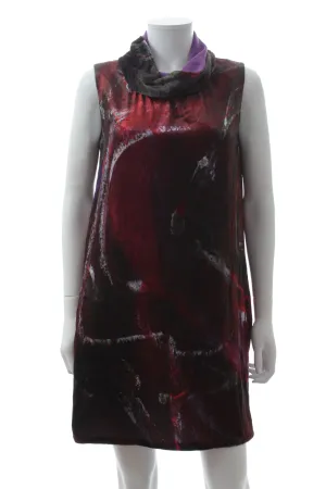Fendi Draped Neck Velvet Shift Dress