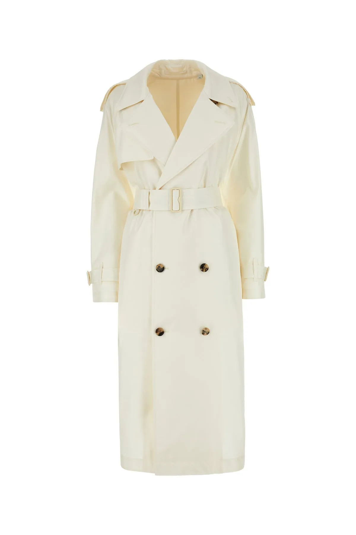 Ivory silk trench coat
