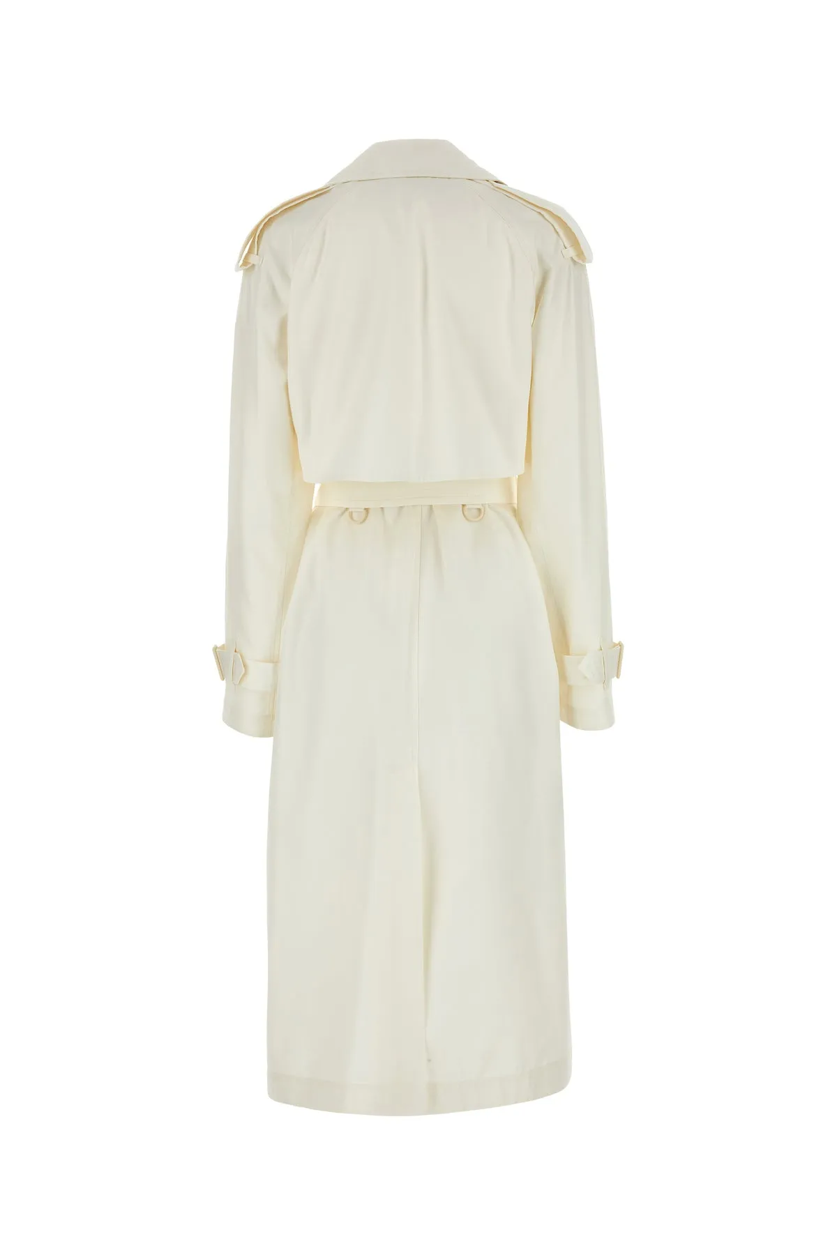 Ivory silk trench coat