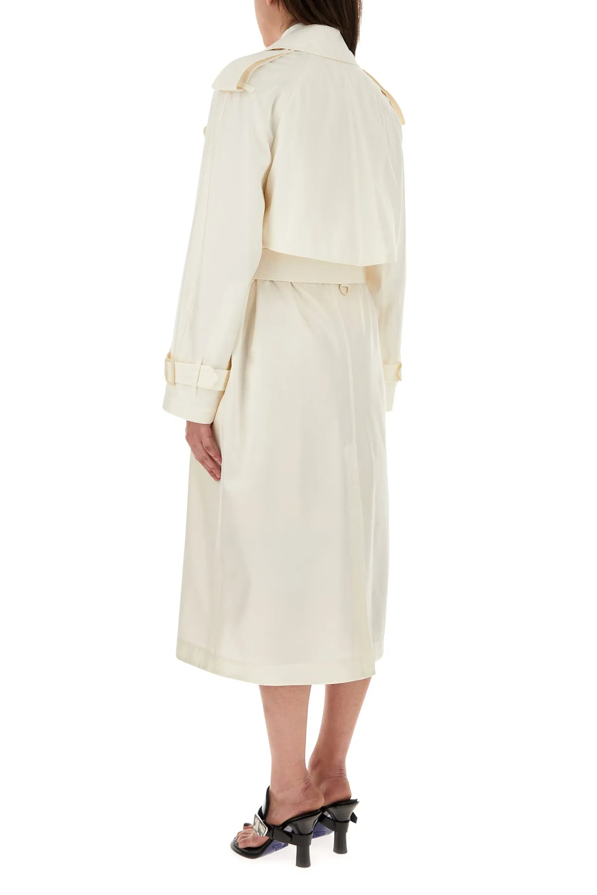 Ivory silk trench coat