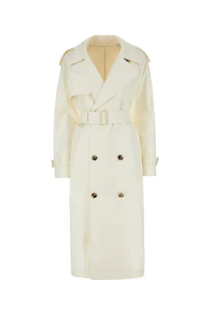 Ivory silk trench coat