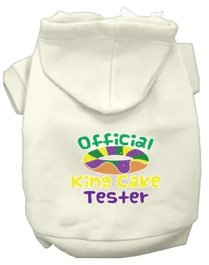 King Cake Taster Screen Print Mardi Gras Dog Hoodie Cream Xxxl