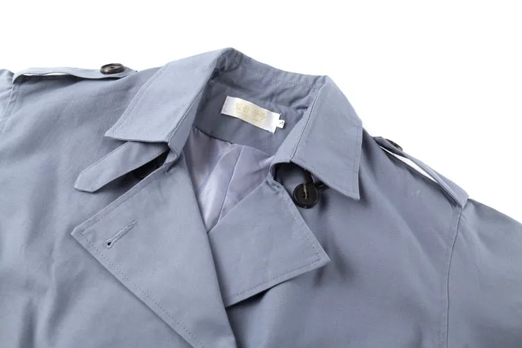 Long Double-Breasted Trench Coat