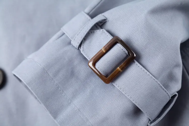 Long Double-Breasted Trench Coat