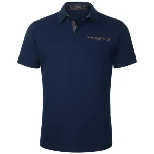 Men's Polo Shirt with Pocket - E-NAVY BLUE-PAISLEY2
