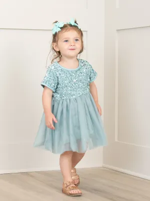 Mint Sparkly Tulle Swing Dress