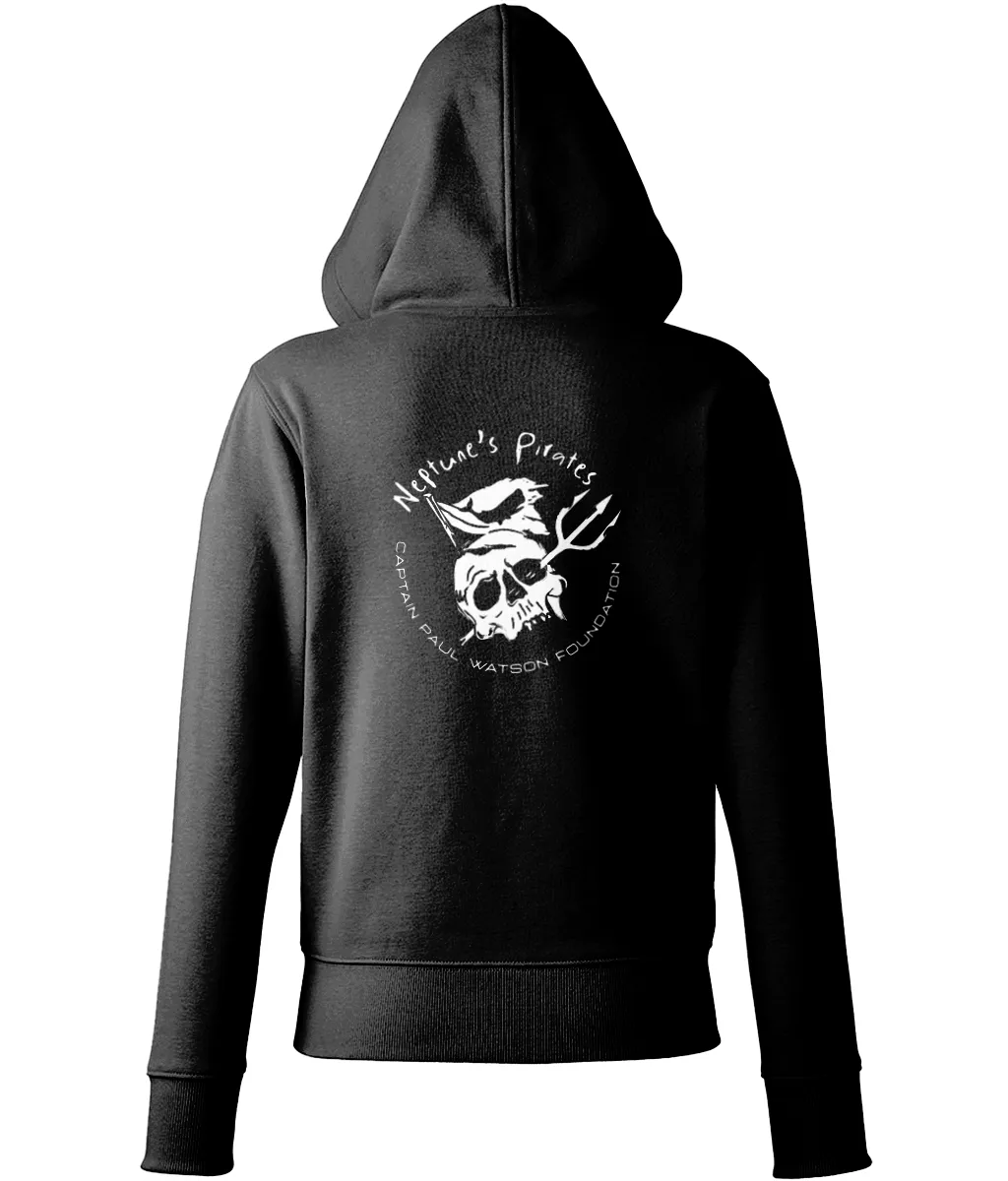 Neptune's Pirate Skull Logo Women's Zip Hoodie
