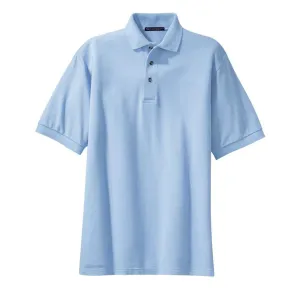 Port Authority Men's Light Blue Short Sleeve Cotton Pique Knit Polo