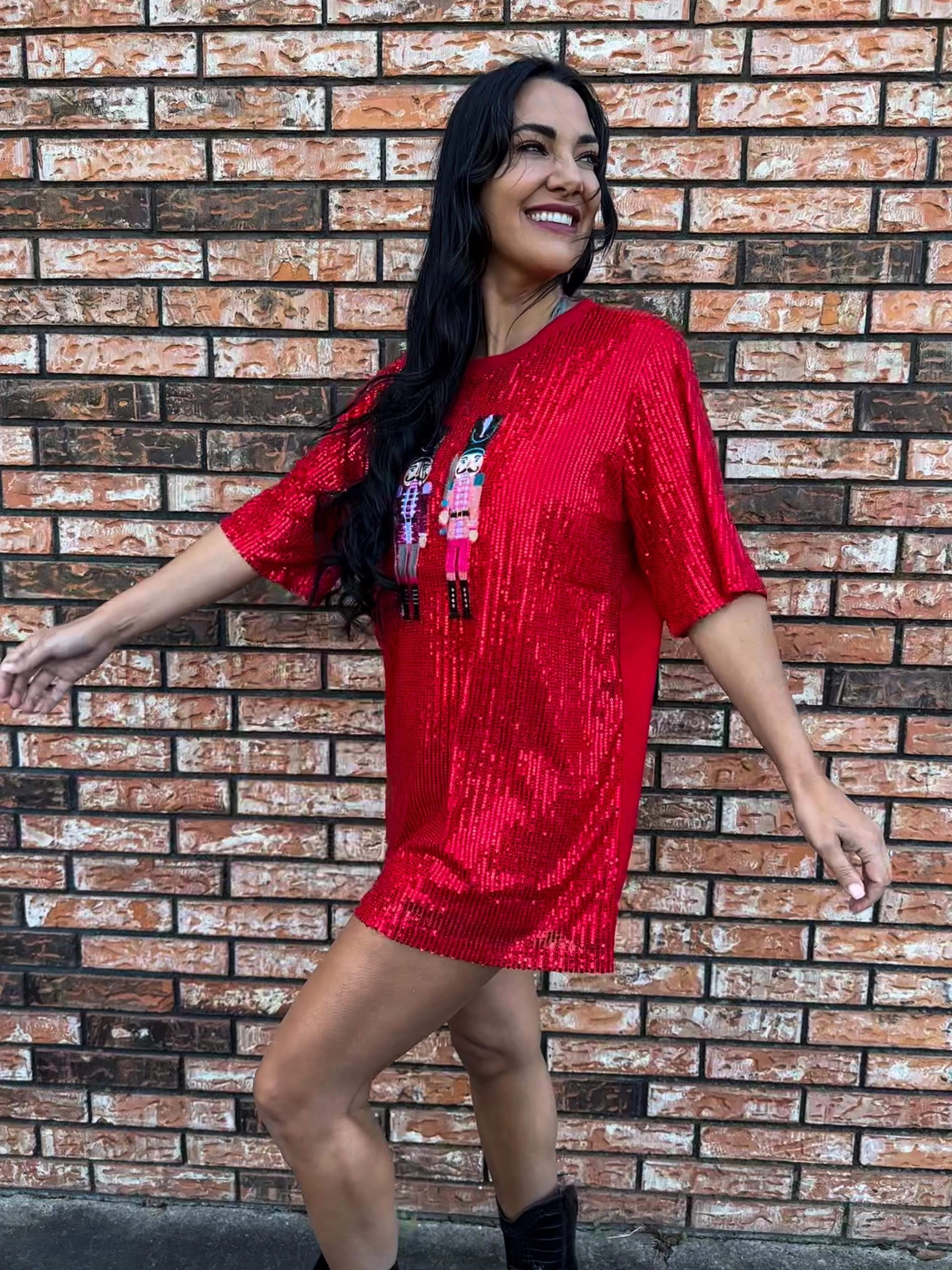 Queen Of Red Sequin Nutcracker Dress