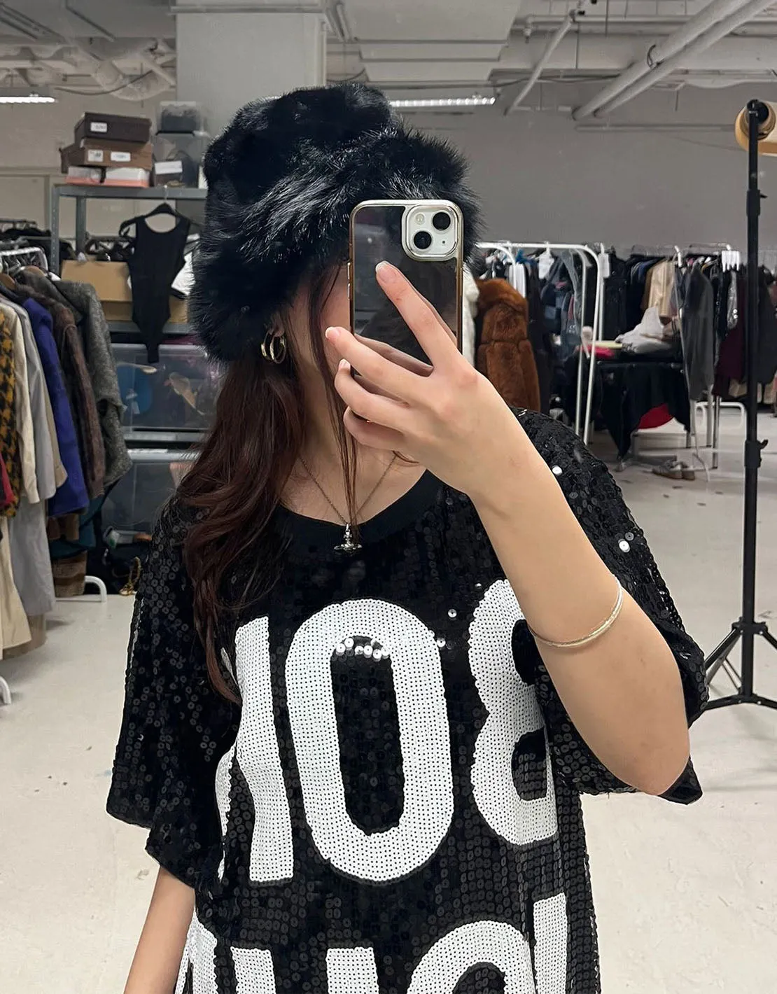 Sequin bonjour T-shirt dress