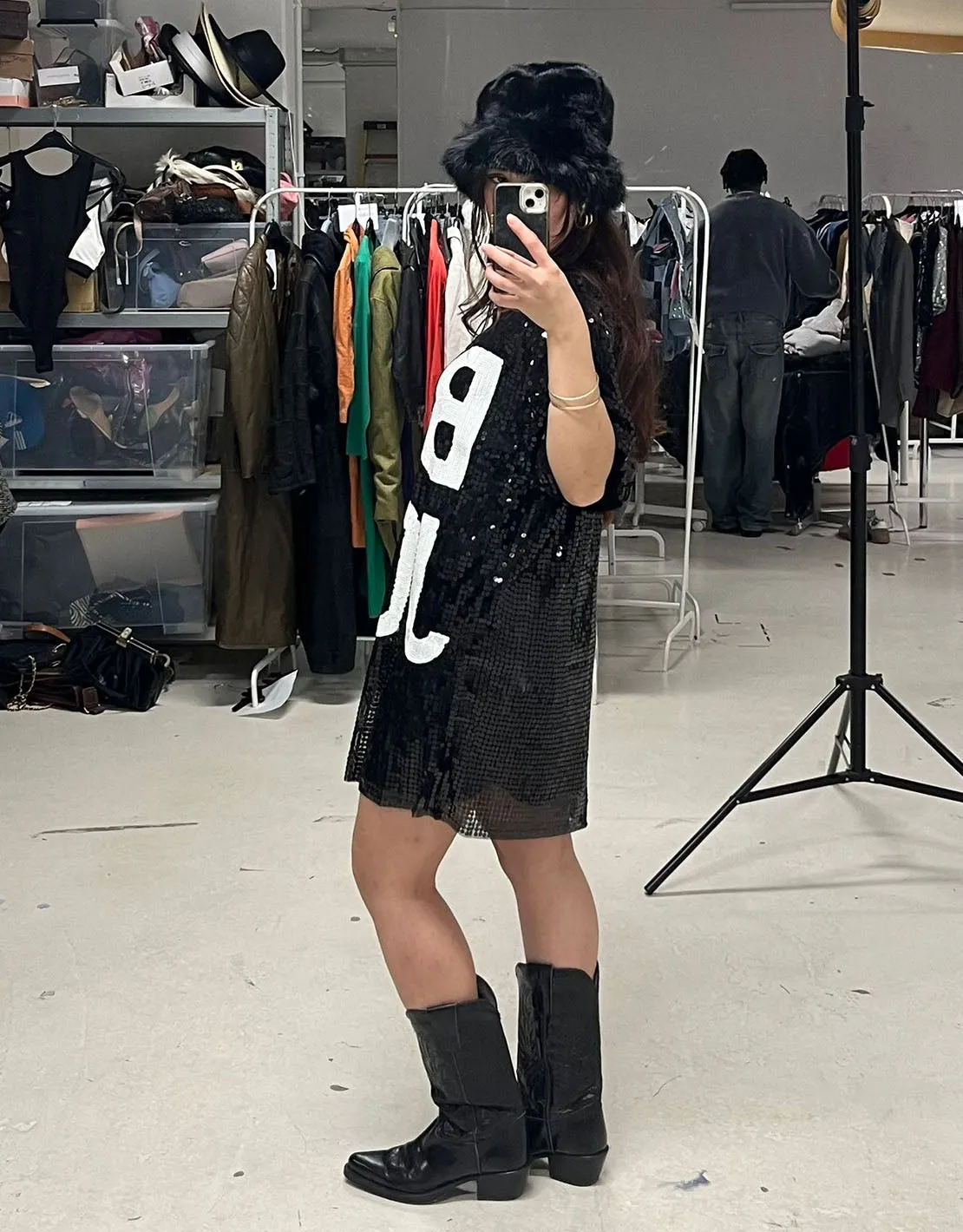 Sequin bonjour T-shirt dress