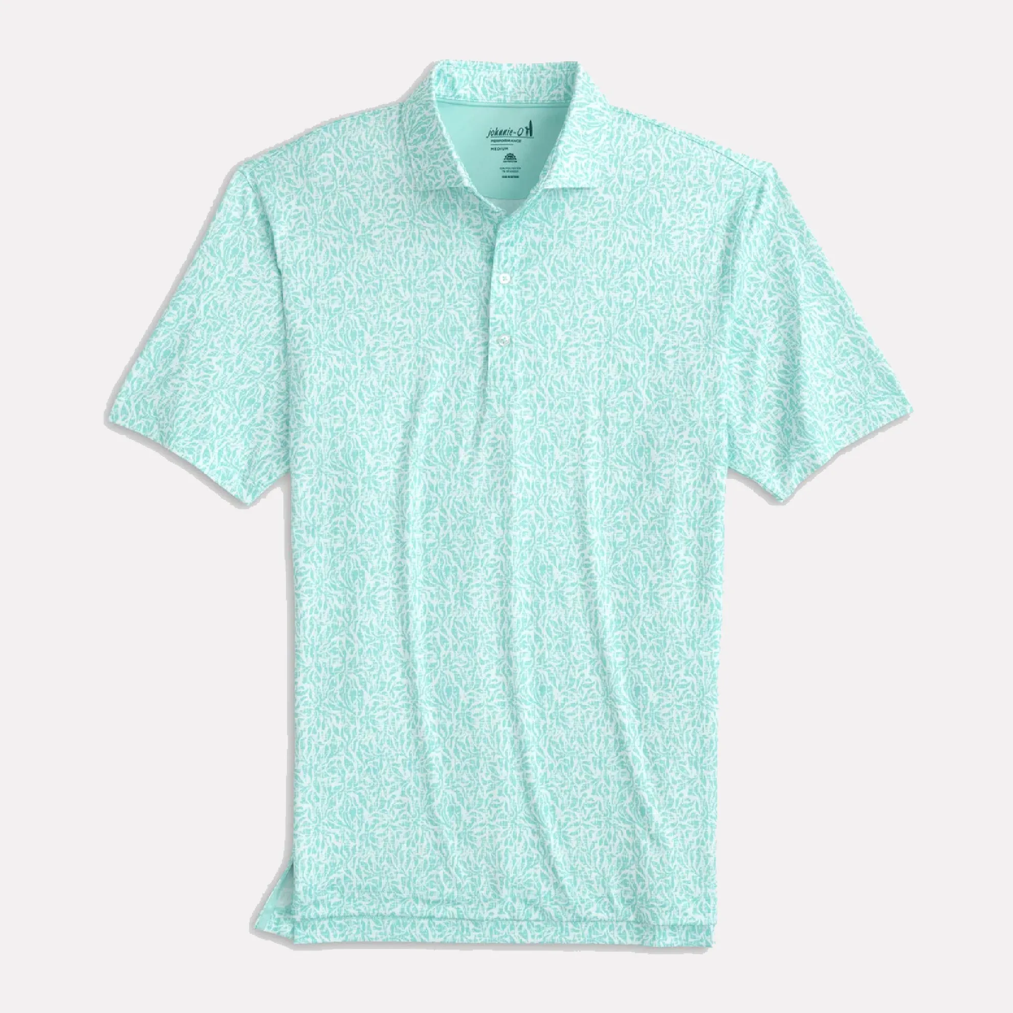 Stines Printed Prep-Formance Jersey 3-Button Polo / Peacock