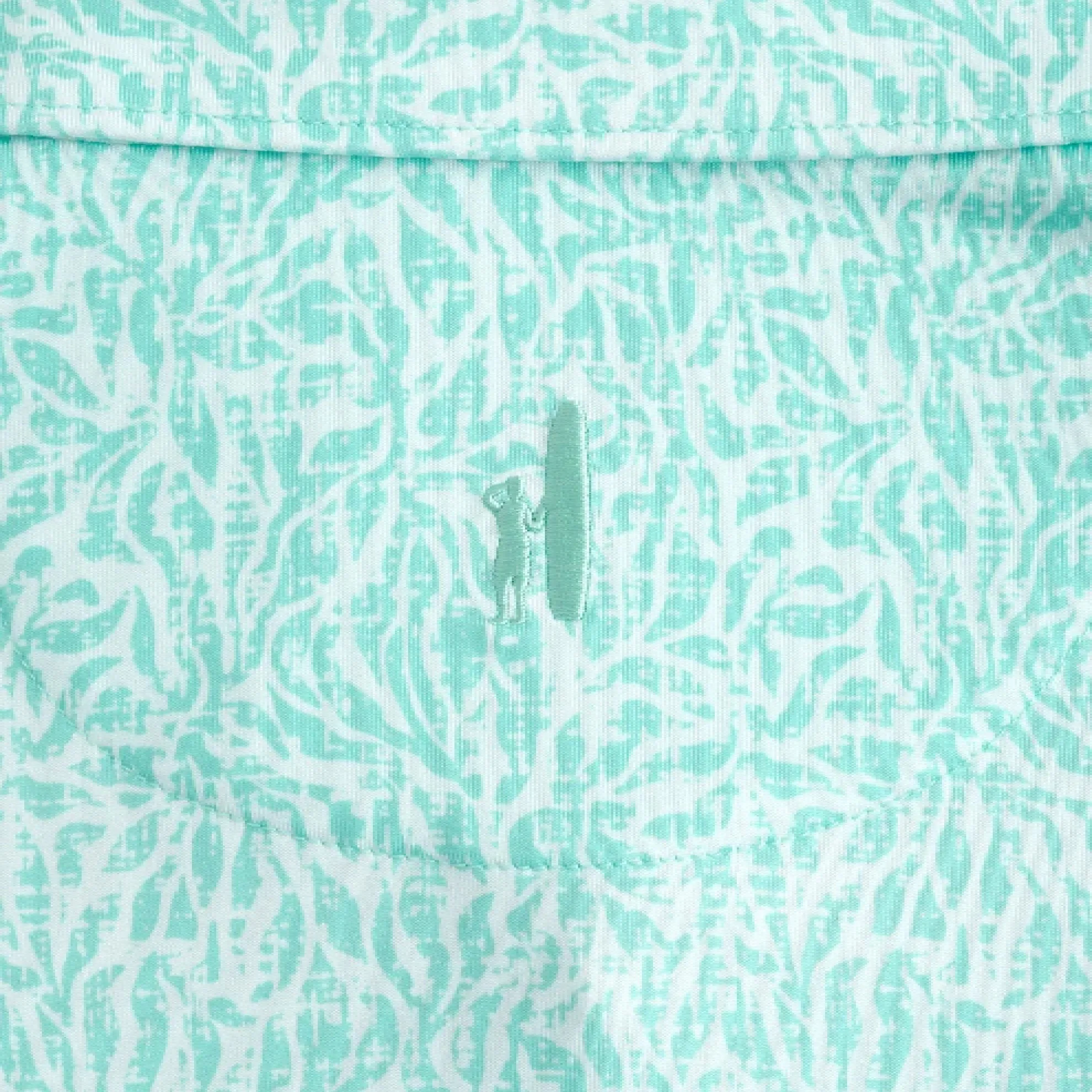 Stines Printed Prep-Formance Jersey 3-Button Polo / Peacock