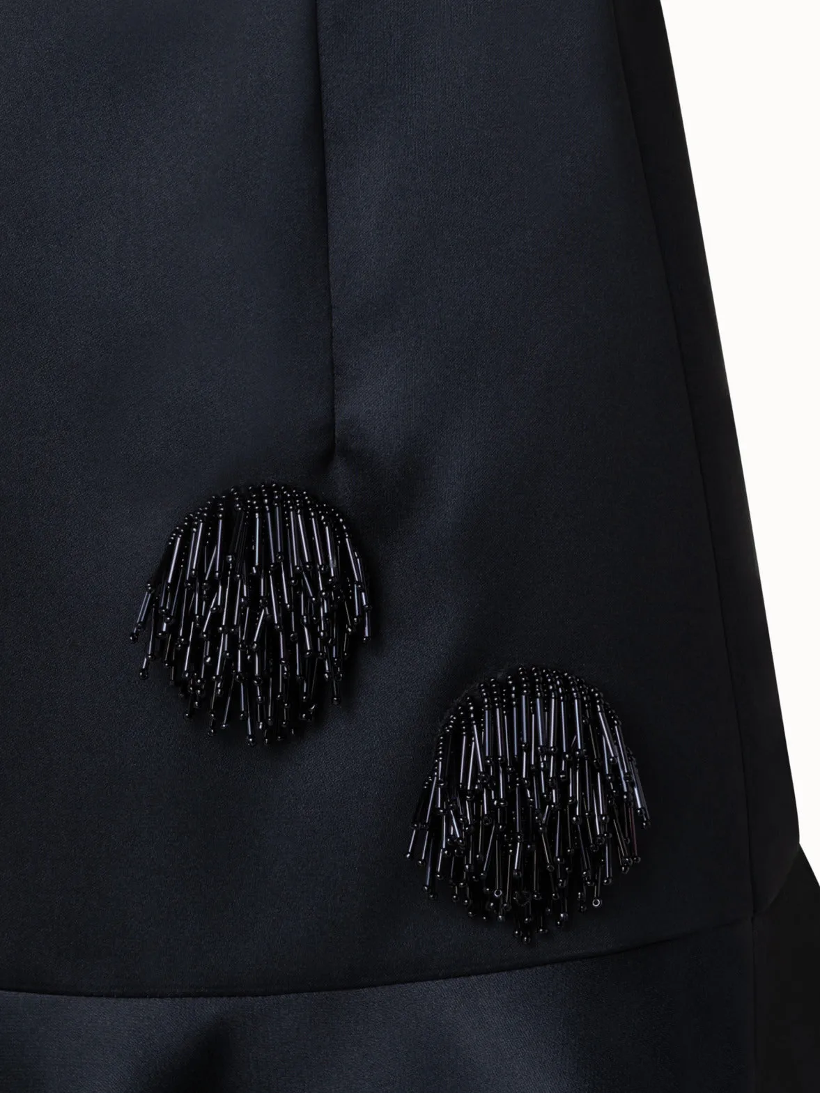Techno Duchesse Dress with Jet Tassel Dot Application