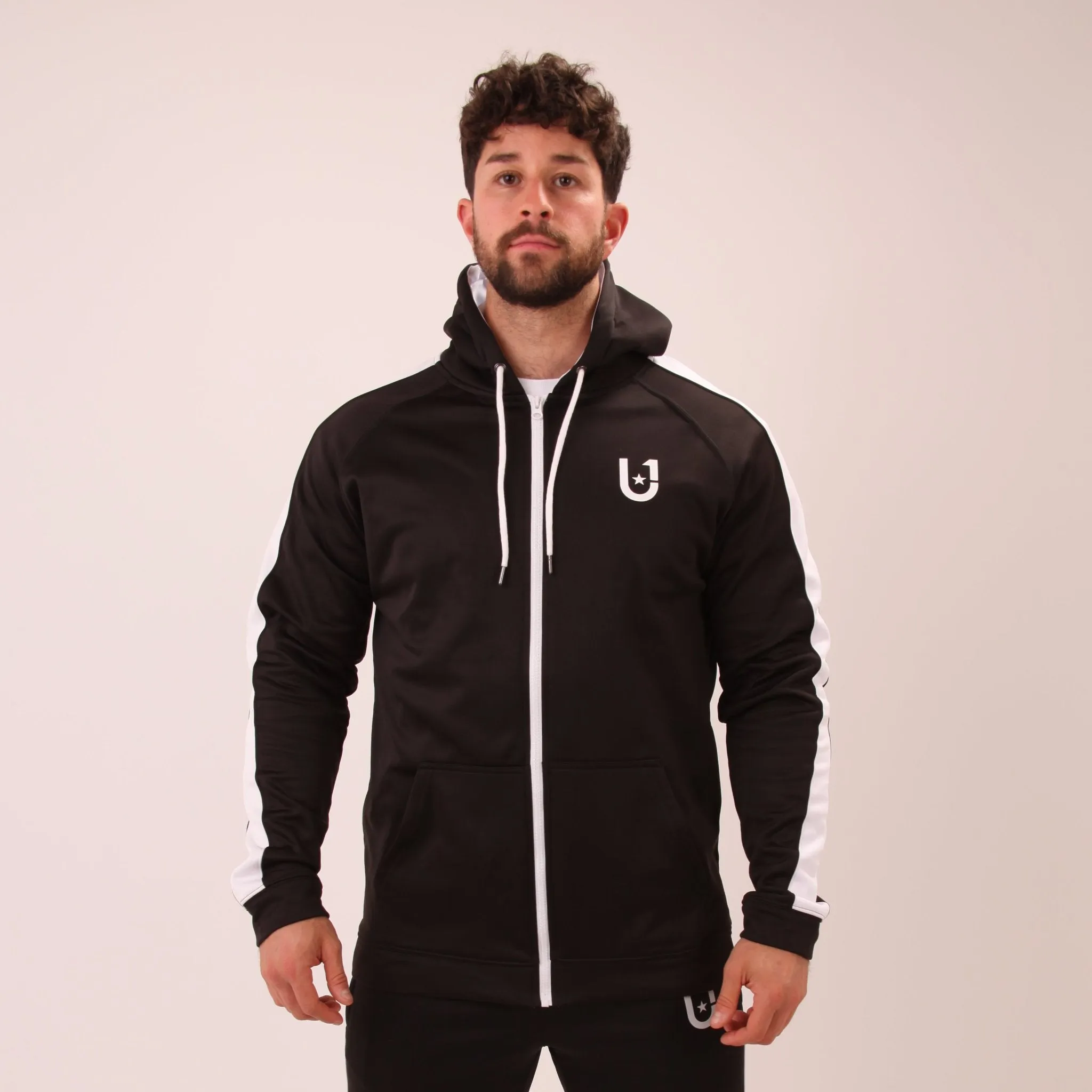 UNIFY U1 Mens Black Zip Up Hoodie – Classic UNIFY Essential Hoodie – Mens Zip Up Hoodie