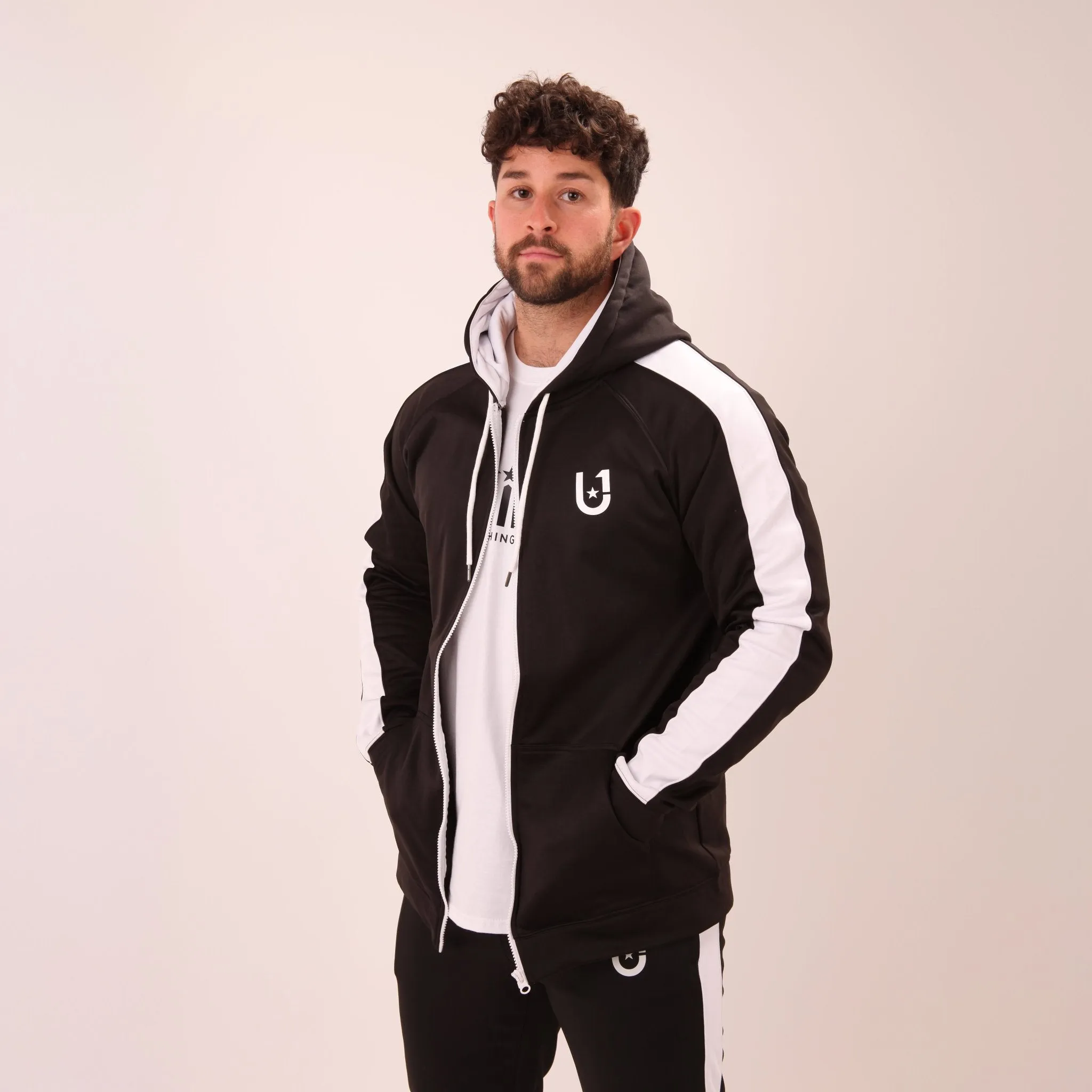 UNIFY U1 Mens Black Zip Up Hoodie – Classic UNIFY Essential Hoodie – Mens Zip Up Hoodie