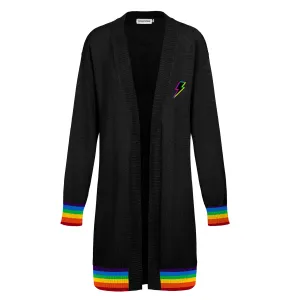 Women's black Lightning vintage cardigan long sweater
