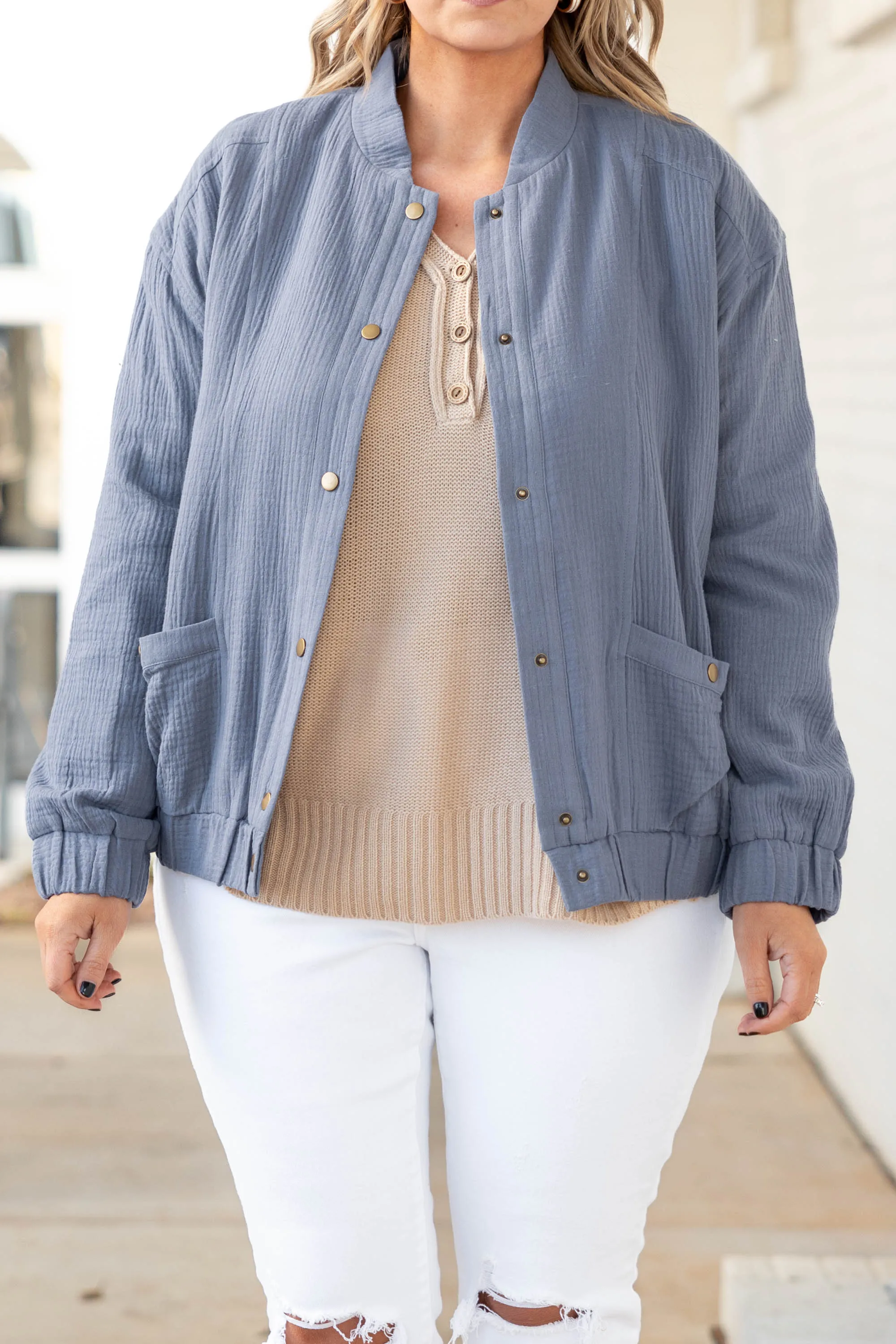 Wonderstruck By You Jacket, Denim Blue