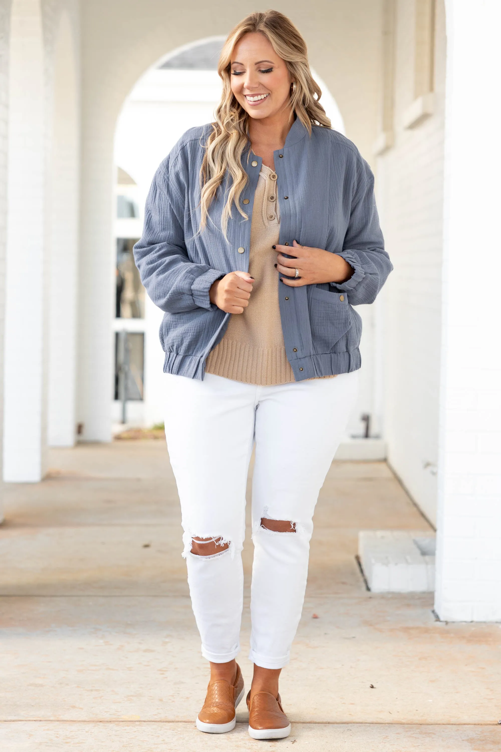 Wonderstruck By You Jacket, Denim Blue
