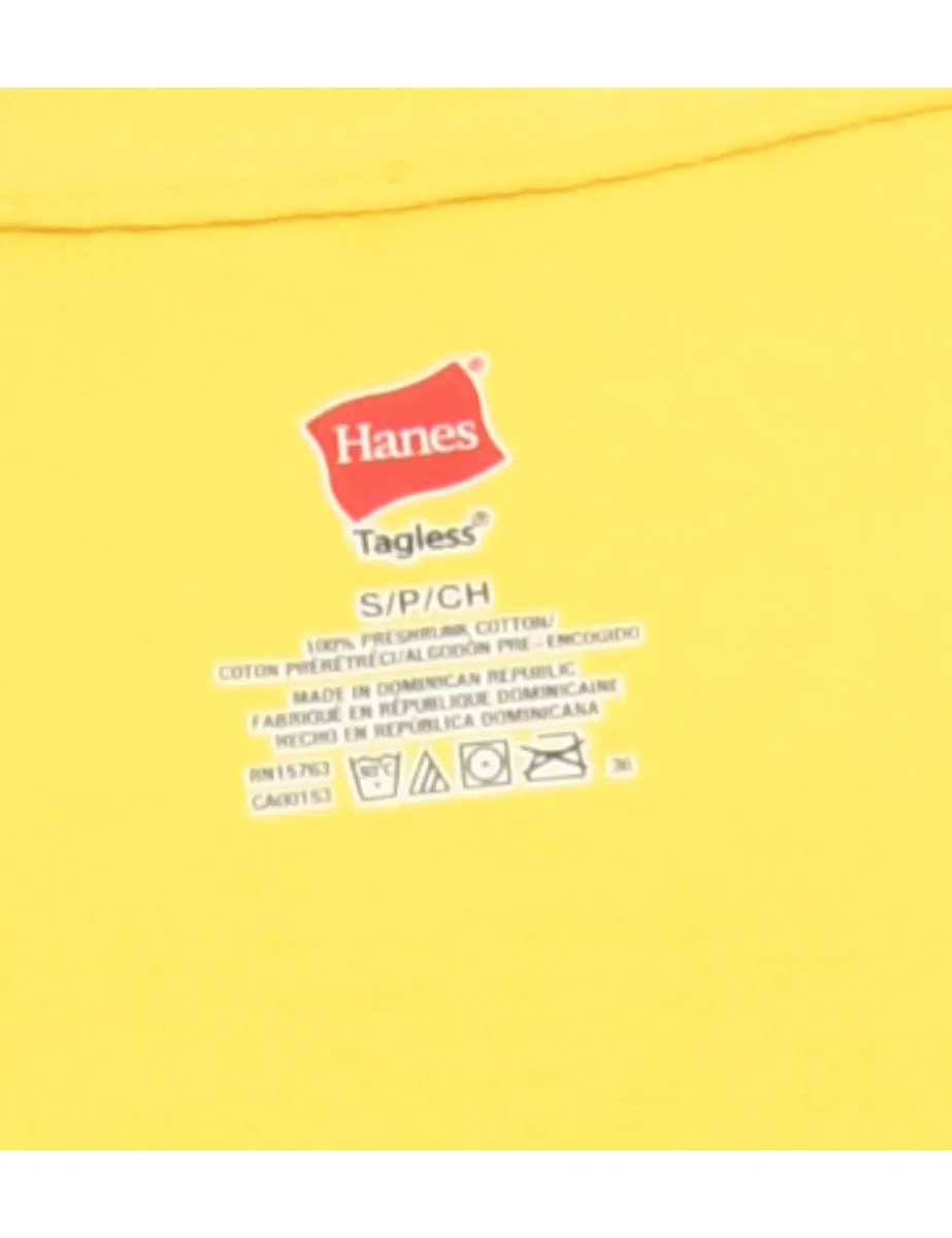 Yellow Hanes Printed T-shirt - S